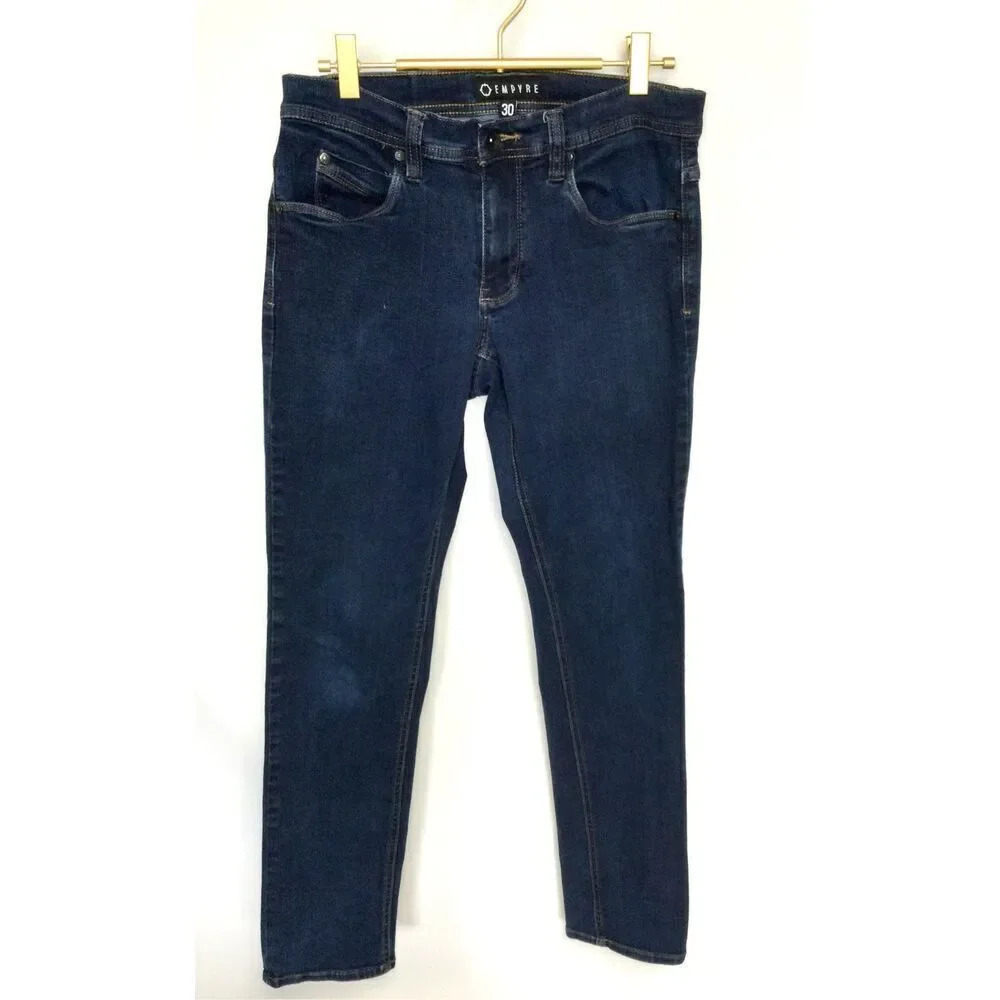 Empyre Womens Stretch Skeletor Skater Skinny Jeans Blue Denim Dark Wash Size 30